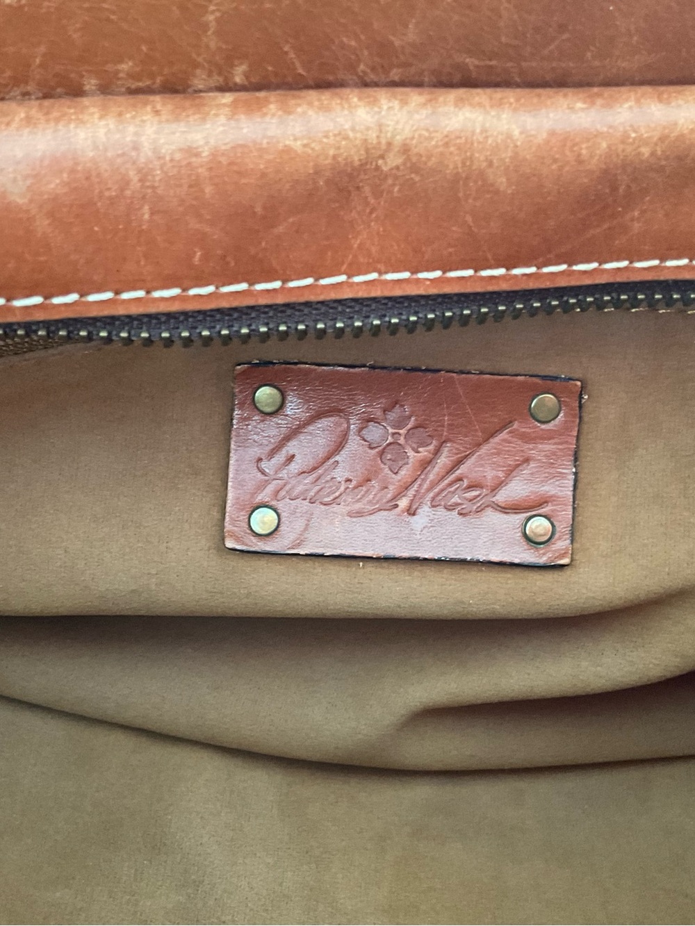 Patricia Nash Romina Tan Leather Shoulder Tote - Picture 9 of 11